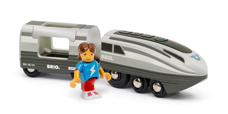 Brio قطار توربو BRIO World 36003 ميزة تعزيز السرعة الديناميكية مؤشرات ضوء زرقاء تفاعلية إضافة مثالية لأي مجموعة مناسبة للأطفال من عمر 3 سنوات وما فوق - Image 3