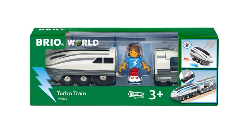 Brio قطار توربو BRIO World 36003 ميزة تعزيز السرعة الديناميكية مؤشرات ضوء زرقاء تفاعلية إضافة مثالية لأي مجموعة مناسبة للأطفال من عمر 3 سنوات وما فوق - Image 2
