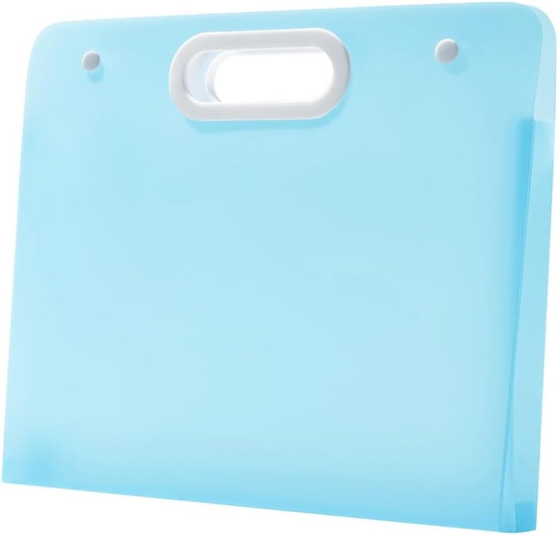 Sohynca Plastic Art Portfolio, Large Art Portfolio with Handles,Waterproof Portfolio Folder for Artwork, Arts Storage Case for Drawing Sketch Photography Poster (Blue 22.44 x 17.32 inch) - Image 1
