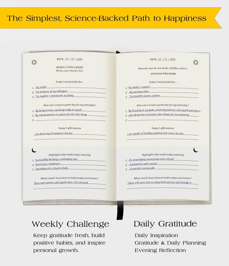 ZICVIBE The Original Gratitude Journal - 5 Minute Gratitude Practice with Inspiring Prompts & Quotes for Mindfulness, Reflection & Personal Growth 2026 - Wellness Journal for Men & Women - Image 5