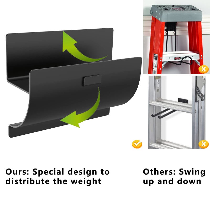 Juformin Heavy-Duty Wall Mount Ladder Hooks for Storage - Wheelbarrow Hangers for Garage Wall - 1 Pack - Image 2
