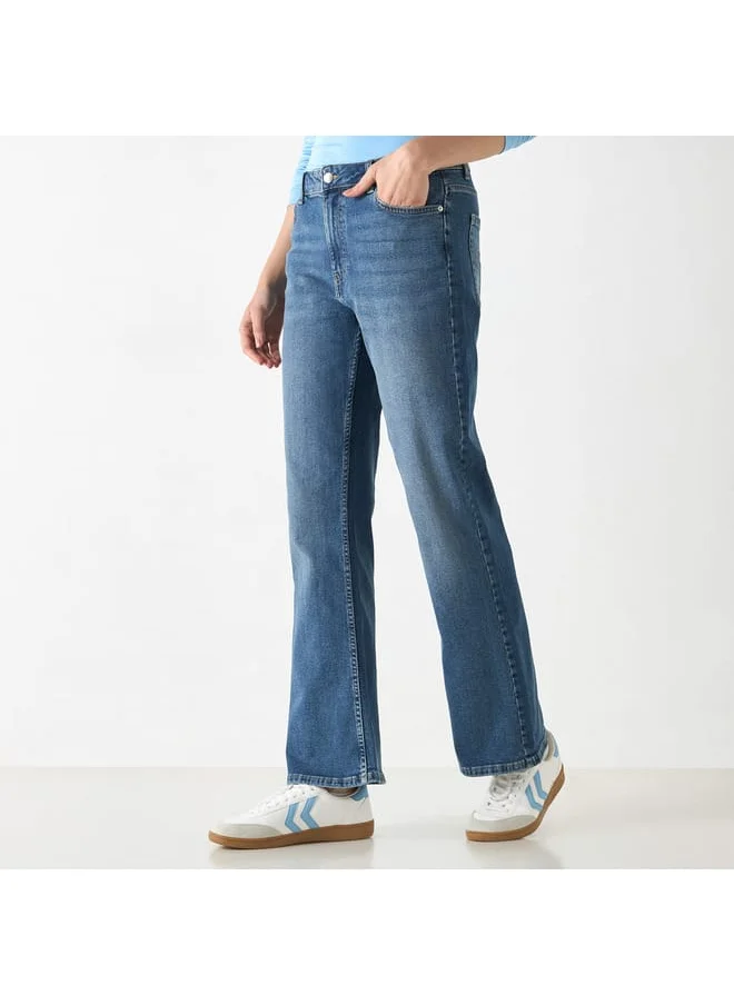 Lee Cooper Lee Cooper Solid Bootcut Jeans with Pockets