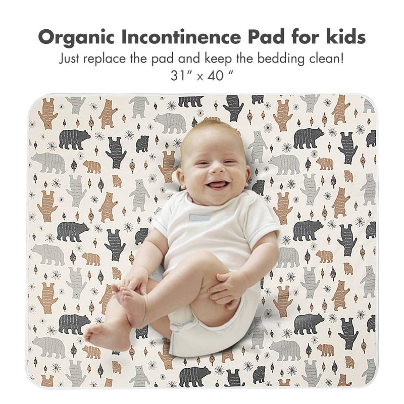 YIVEKO Baby Waterproof Bed Pad Washable Mattress Pad Reusable Underpads Bed Wetting Incontinence Cover for Baby Toddler Children and Adults - Image 2