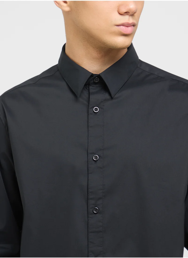 Robert Wood Stretch Cotton Slim Fit Shirt