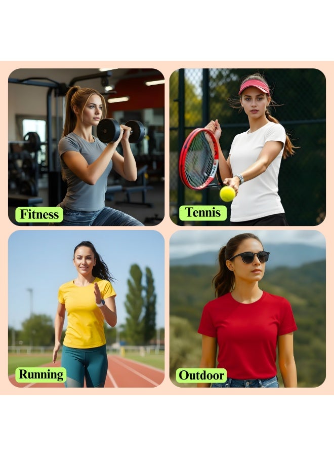 PRINTSHOP4ME Pack Of 5 Women's Round Neck T-Shirts | Short Sleeve | Cotton Tees | Comfortable Casual Wear For Daily Use, Gym - Image 2