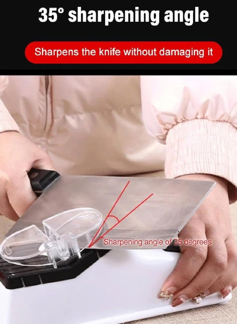 ORLENIC USB Electric Knife Sharpener with Diamond Wheel, Adjustable 2-Stage Sharpening for Kitchen Knives & Scissors, Fine & Coarse Blade Grinding Tool for Ceramic and Steel Knives - Image 1