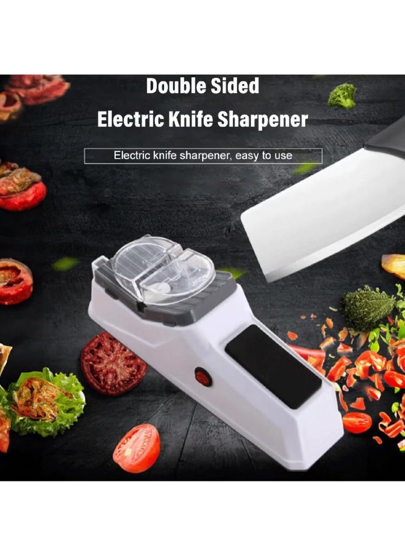 ORLENIC USB Electric Knife Sharpener with Diamond Wheel, Adjustable 2-Stage Sharpening for Kitchen Knives & Scissors, Fine & Coarse Blade Grinding Tool for Ceramic and Steel Knives - Image 3