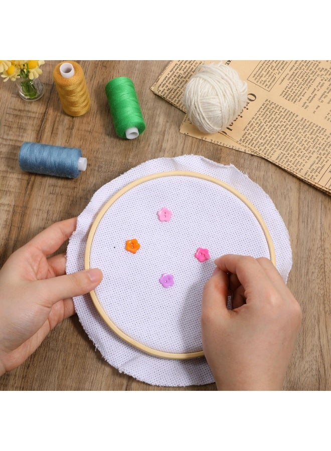 200Pcs Flower Shaped Two-Hole Sewing Buttons, Colorful Craft Replacement Buttons for Clothing, DIY Projects, Scrapbook & Gift Decoration - Image 4