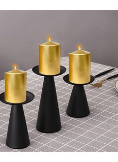 Lukadah Premium Quality Unscented Metallic Gold Pillar Candles - Long Burning Hours, Decorative, SPA - Dripless Clean Burning Dinner Candle | Dripless Decorative Candles for Wedding, Party, Birthday & Home Decor | Set of 4  - Image 3