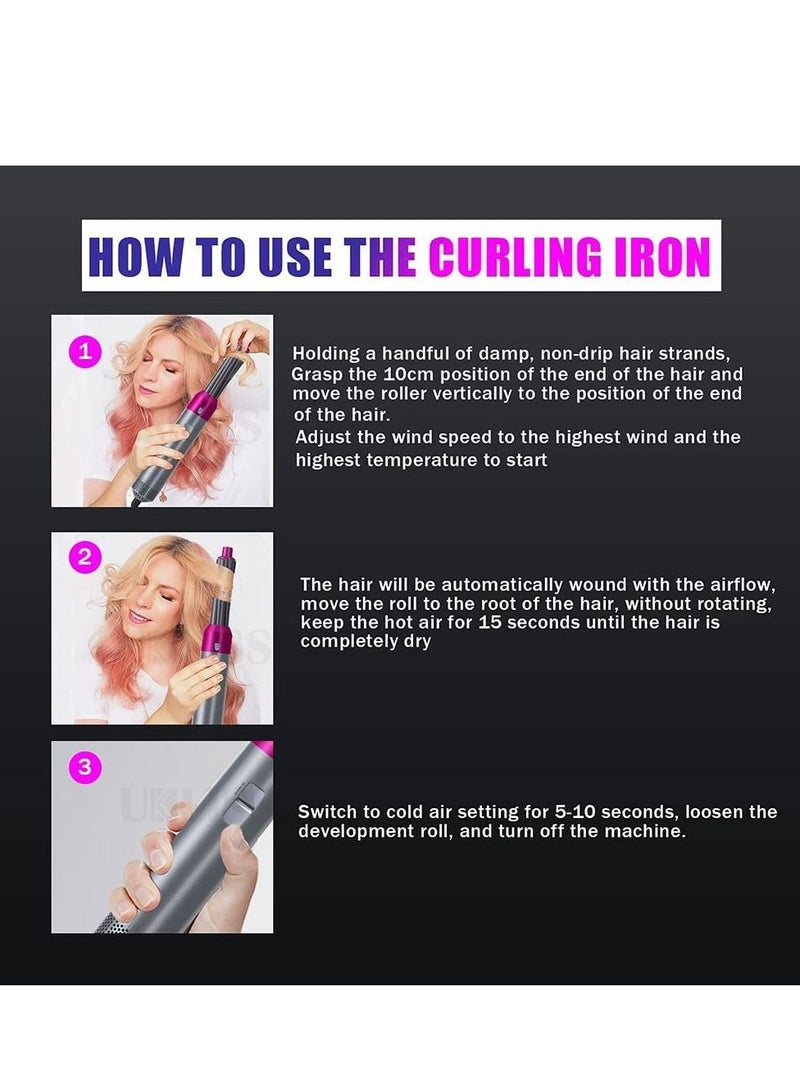 5 in 1 One Step Hair Dryer Styler Grey/Pink - Image 4