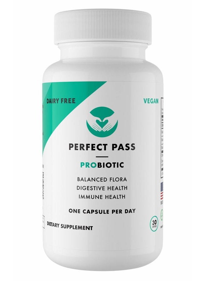 Perfect Pass Probiotic Bacillus Spore Human Strain 30 Capsules - All Natural Vegetarian 100% Stomach Acid Survival - Image 1