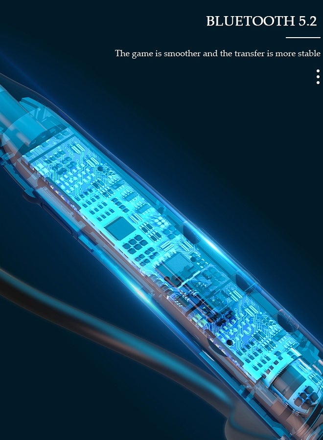 DUNISO Wireless Bluetooth Headphones With Light Neckband Headset With Retractable Earbuds Noise Cancelling Stereo Sweatproof Earphones With Mic For Gym Running Office - Image 5