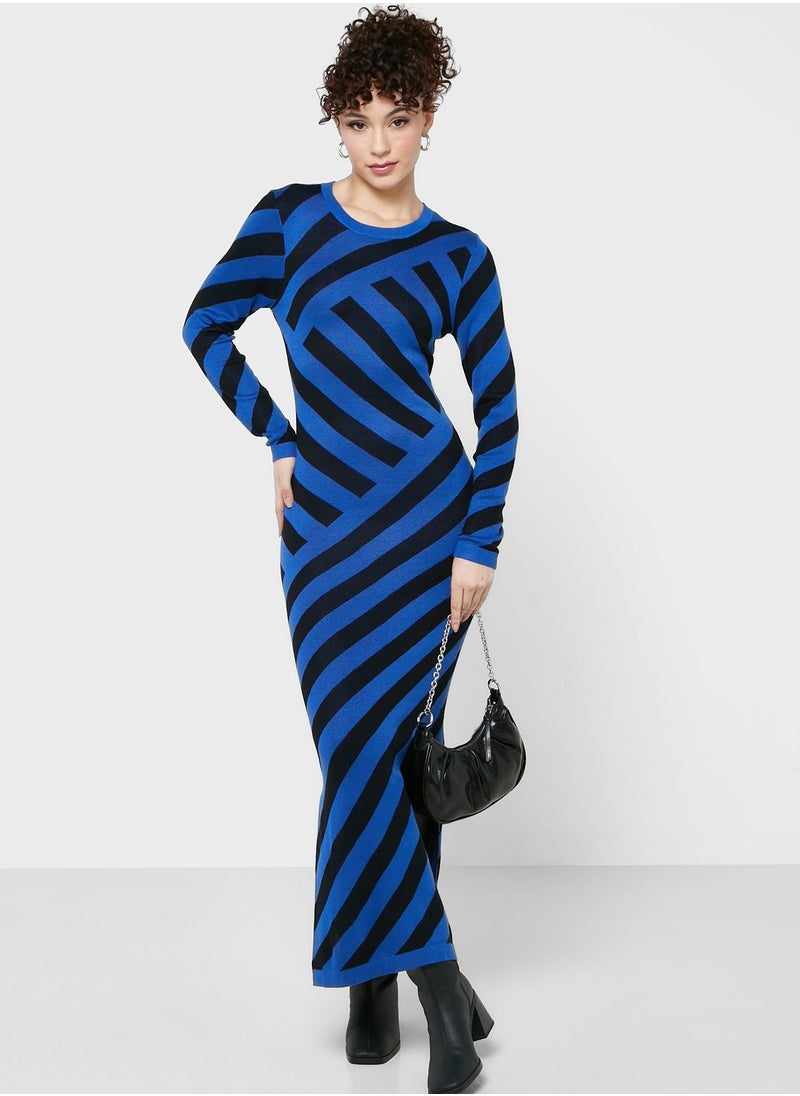 VERO MODA - Striped Knitted Dress - Image 1