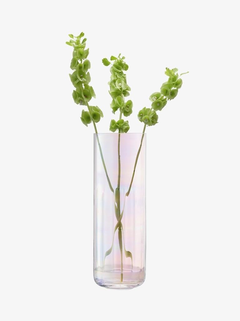 LSA Pearl Lantern/Vase H38.5cm Mother of Pearl Finish - Iridescent Glass Vase, Made in Poland - Image 1
