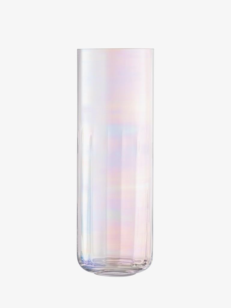 LSA Pearl Lantern/Vase H38.5cm Mother of Pearl Finish - Iridescent Glass Vase, Made in Poland - Image 2