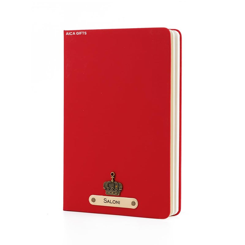 AICA Personalized Name & Charm Leather HardCover Diary (Red) Daily Diaries Diary for Mens & Boys |Gifts For Boys| Employee Gift | Diwali Gifting Items | Journal Notebooks| Corporate Gifts for Clients - Image 1