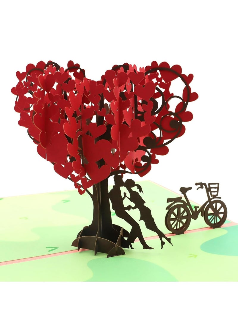 Oasisgalore "Heart Tree 3D Pop Up Card, Perfect for Anniversary, Wedding, Engagement, or Birthday - 8x6 Inches"  - Image 1