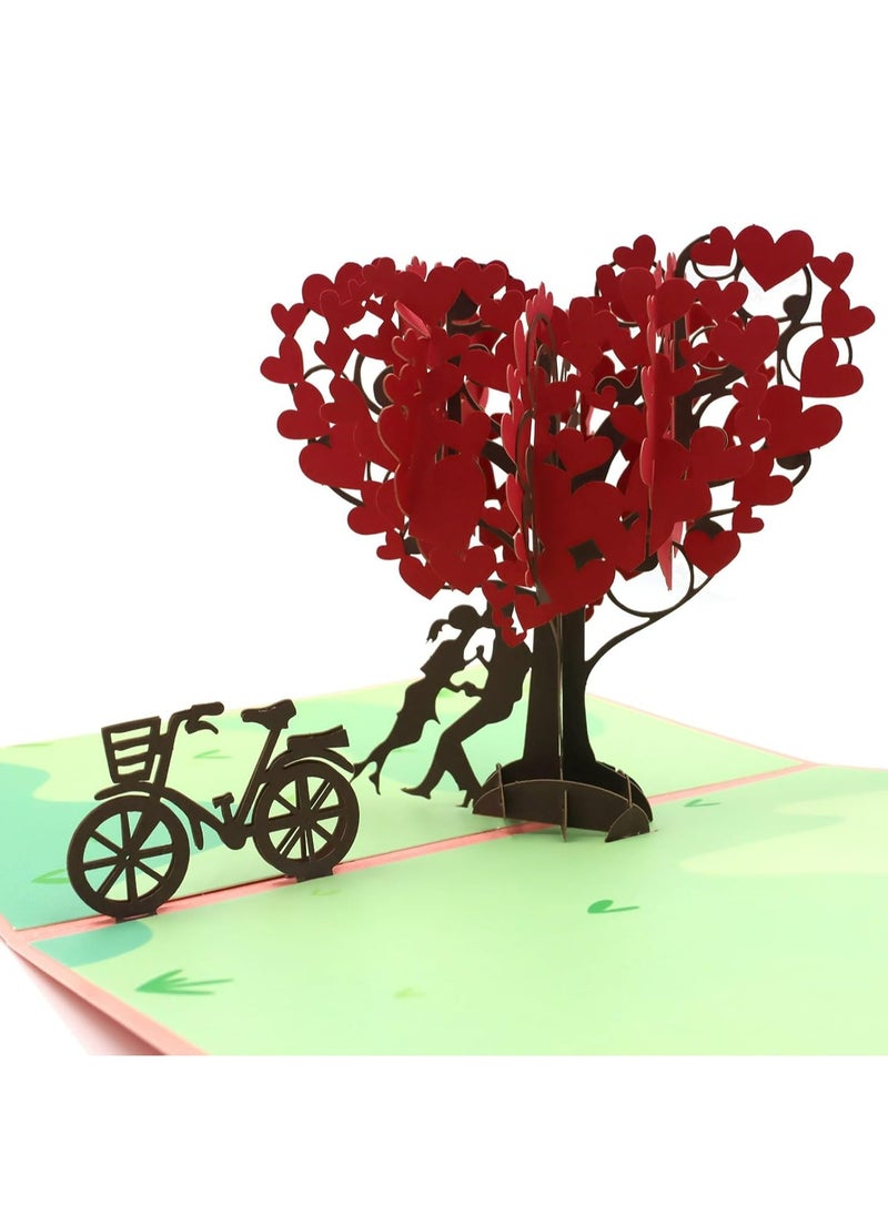 Oasisgalore "Heart Tree 3D Pop Up Card, Perfect for Anniversary, Wedding, Engagement, or Birthday - 8x6 Inches"  - Image 2