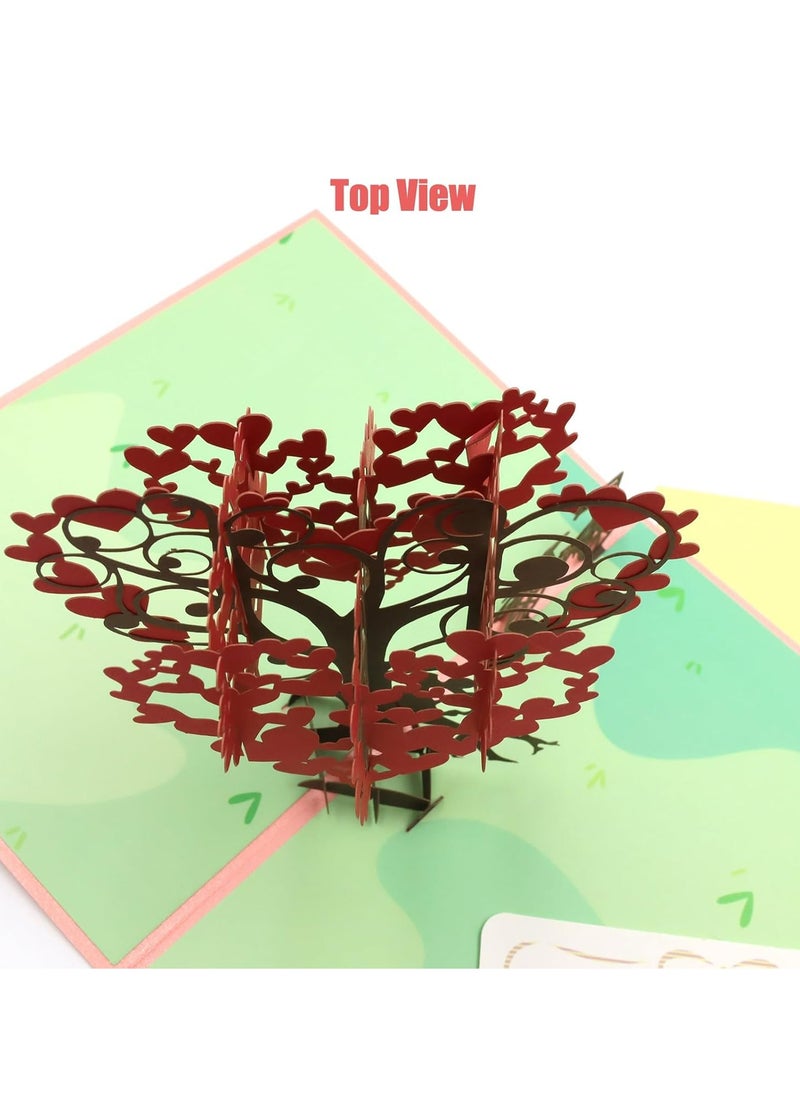 Oasisgalore "Heart Tree 3D Pop Up Card, Perfect for Anniversary, Wedding, Engagement, or Birthday - 8x6 Inches"  - Image 3