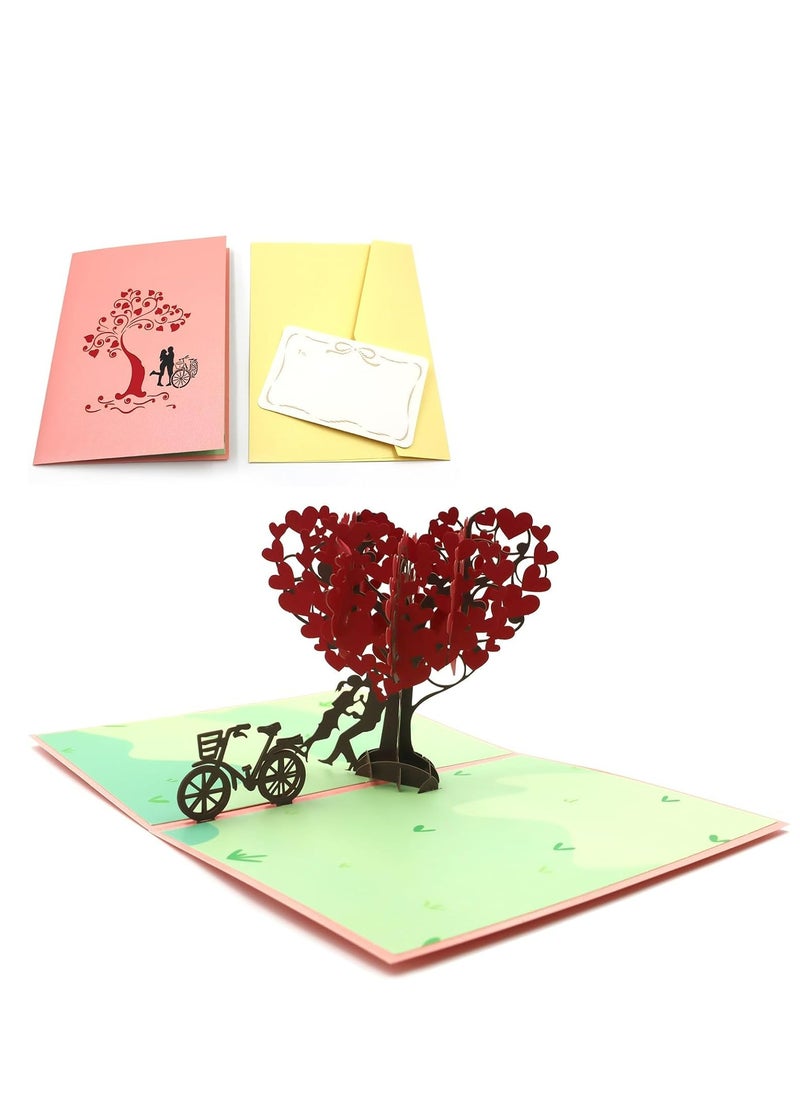 Oasisgalore "Heart Tree 3D Pop Up Card, Perfect for Anniversary, Wedding, Engagement, or Birthday - 8x6 Inches"  - Image 4