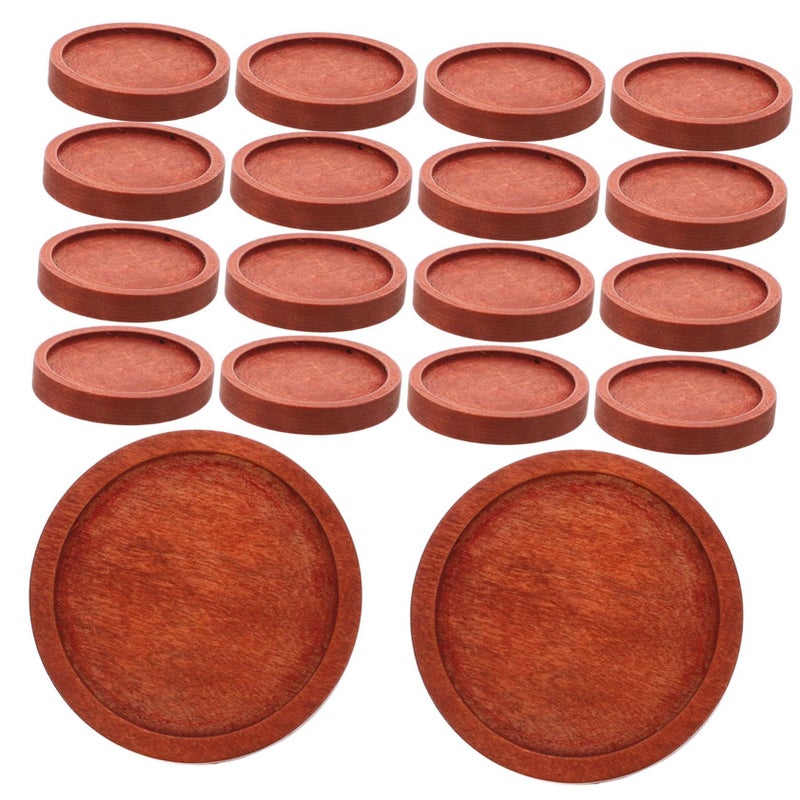 Coffee 40 Pcs Round Wooden Bases 30mm Lapel Pin Backs for DIY Jewelry Making - Image 2