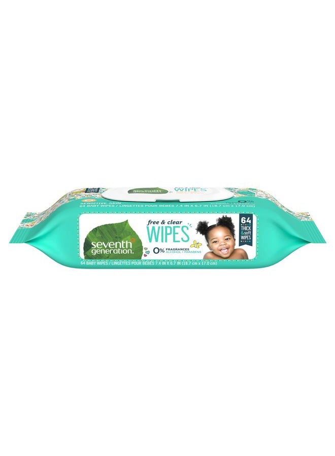 Seventh Generation Baby Free & Clear Wipes Widget - 64 Wipes - Image 1