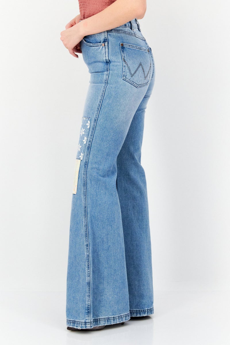 Billabong بيلابونغ × رانجلر نساء بنطلون جينز عادي بخصر عالي غير قابل للتمدد، أزرق - Image 2