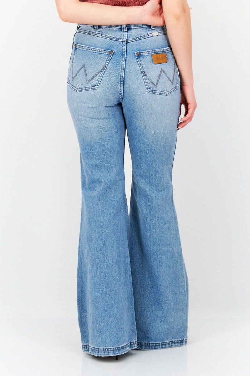 Billabong بيلابونغ × رانجلر نساء بنطلون جينز عادي بخصر عالي غير قابل للتمدد، أزرق - Image 4