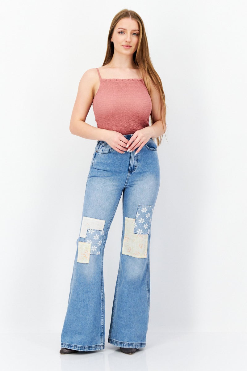 Billabong بيلابونغ × رانجلر نساء بنطلون جينز عادي بخصر عالي غير قابل للتمدد، أزرق - Image 3