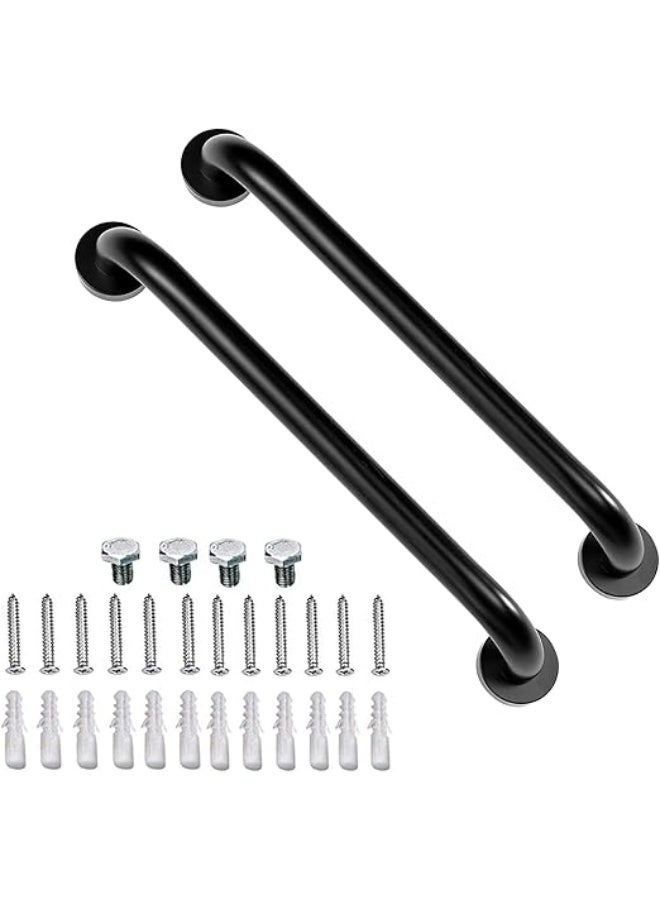 2 Pack 16 inch Matt Black Grab Bars for Elderly for Wall, Bathroom Grab Bars for Seniors, Bath & Shower Grab Bars for Seniors, Handicap Grab Bars for Bathroom, Safety Bars for Showers and Walls - Image 1