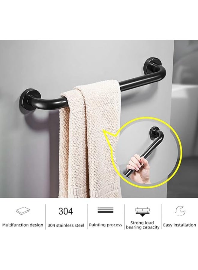 2 Pack 16 inch Matt Black Grab Bars for Elderly for Wall, Bathroom Grab Bars for Seniors, Bath & Shower Grab Bars for Seniors, Handicap Grab Bars for Bathroom, Safety Bars for Showers and Walls - Image 3