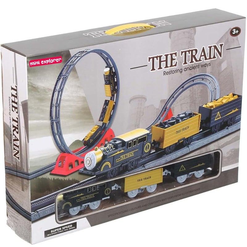 Mini Explorer Electric Train Track Set with Dual 360° Loops | Battery Operated Classic Train Toy with Tracks for Kids | Fun Racing Train Set for Boys & Girls Age 3+ Years | 136 x 64 cm Layout - Image 5