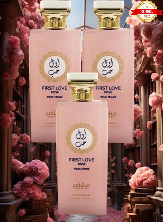 فيرست 3 قطع عطر فيرست لاف روز 100 مل - Image 1