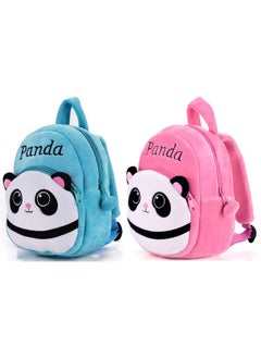 DZert DZert Panda Combo Pack Kids School Bag Soft Plush Backpacks Cartoon/Boy/Girl/Baby/Pink-Lght Blue (2-5 Years)  - Image 1