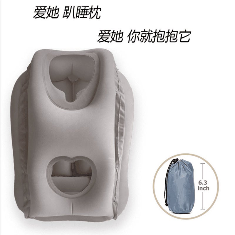 Popular Push-Type Automatic Inflatable Pillow For Outdoor Travel, Train And Airplane Pillow For Office Lunch Break, Sleeping Pillow For Side Sleeping - Image 2