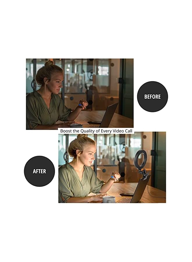 erorex Video Conference Lighting Led Selfie Ring Light Webcam Light With 3 Light Modes 10 Level Dimmable For Video Conference Zoom Calls Live Streaming Photography Online Teaching Dimmable Webcam  - Image 2