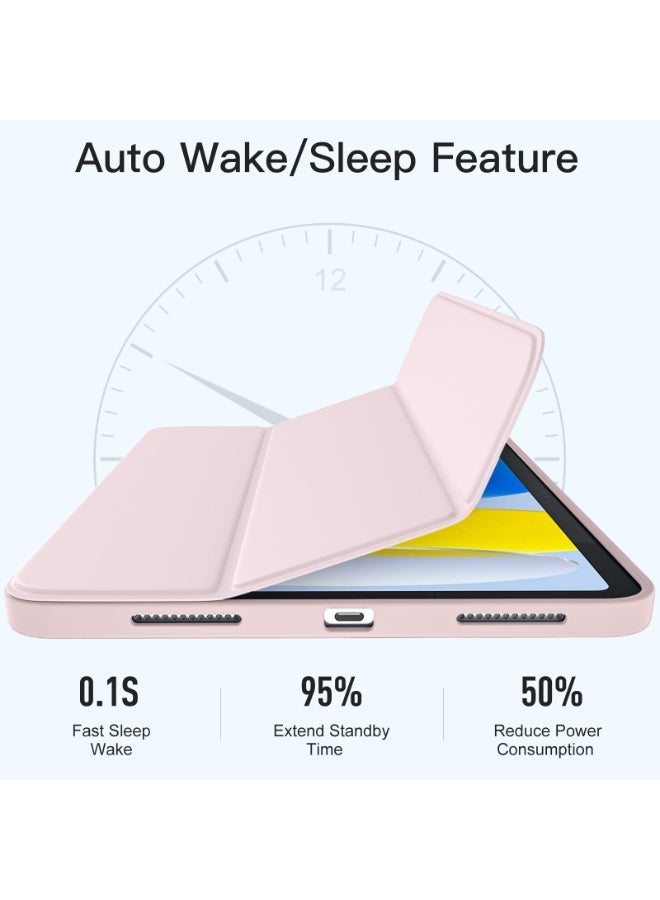 اليشمك لـ Honor Pad X9a 11.5 بوصة غطاء الحالة ، التلقائي الاستيقاظ / النوم ، لمسة الجلد المريحة ، غطاء واقي ثلاثي الوقوف النحيف مع الظهر الناعم TPU ، الوردي - Image 2