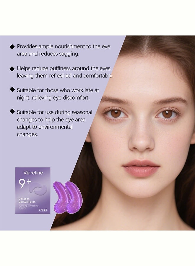 Viareline Collagen Gel Eye Mask - Daily Care for Eye Area: Refreshing, Moisturizing, Hydrating and Nourishing. 5pairs - Image 2