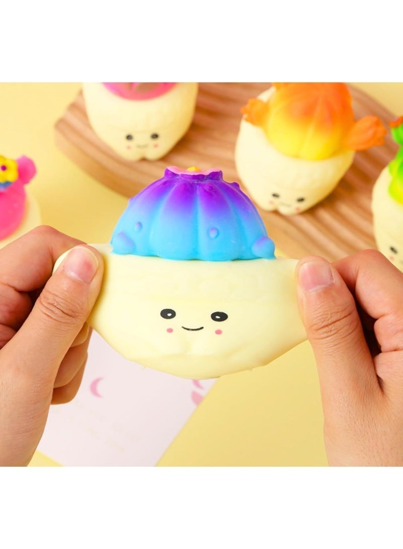 NYVIO Cactus Squishy Toys Set of 4 – Soft Slow Rising Stress Relief Squeeze Toys for Kids & Adults | Cute Mini Plant Squishies for Party Favors, Goodie Bags, Classroom Rewards & Gifts - Image 2