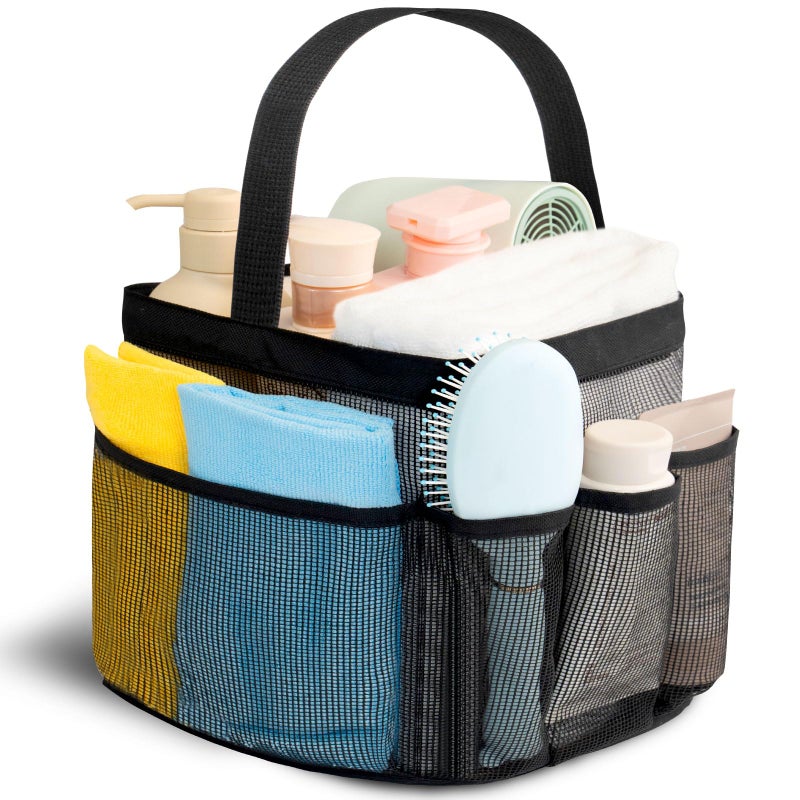 Asisnt Mesh Shower Caddy Portable for College Dorm Room Essentials for Girls with 9 Pockets,Large-Capacity Shower Basket,Quick Dry Toiletry Tote Bag for Women,Outdoor Gym,Travel,Swim,Beach Camping Essentials - Image 1