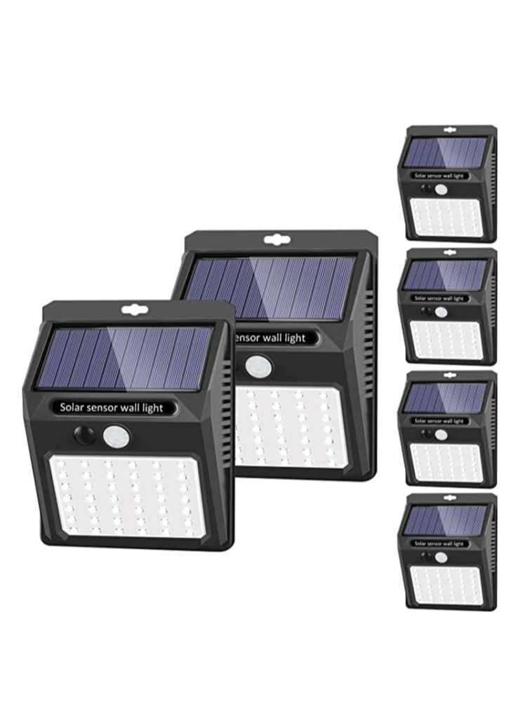 ELTRAZONE Solar Lights Outdoor [6 Pack/3 Working Mode], SEZAC Solar Security Lights Solar Motion Sensor Lights Wireless IP 65 Waterproof Outdoor Lights for Garden Fence Patio Garage (42 LED) - Image 1