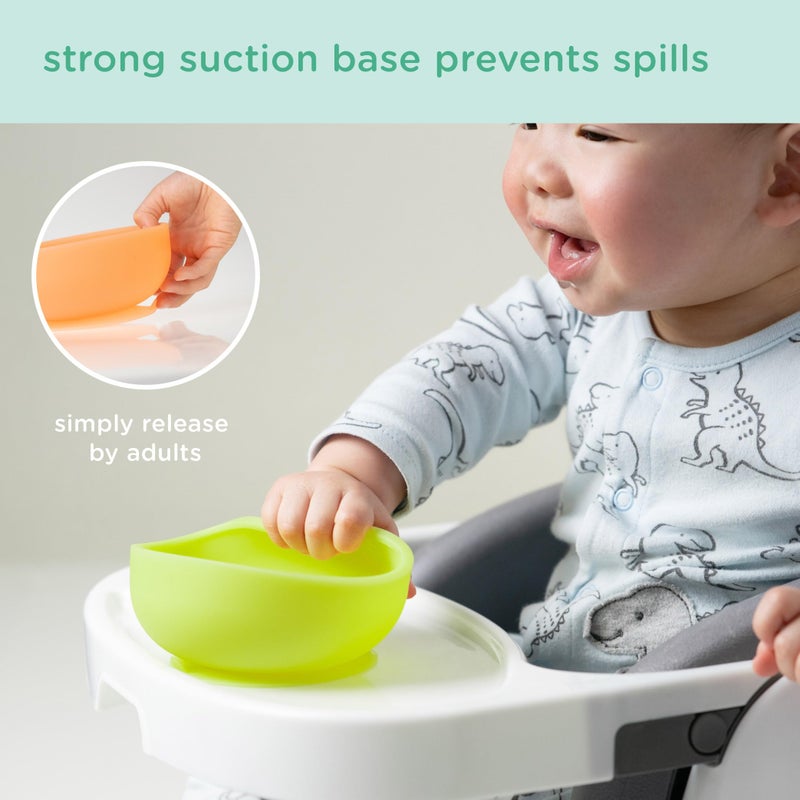 Olababy 100% Silicone Suction Bowl with Lid for Independent Feeding | First Stage Self Feeding Essential for Toddlers and Kids| Baby Led Weaning Snack Feeder | Food Container and Storage | - Image 2