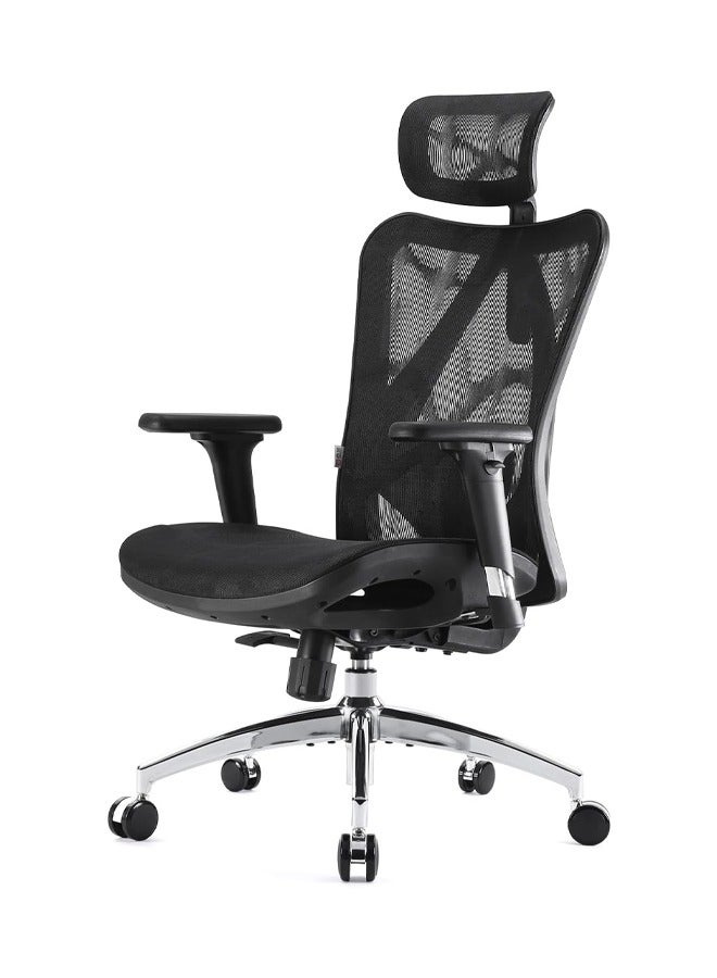 سيهوو كرسي مكتبي مريح للألعاب SIHOO M57 للألعاب، كرسي مكتب كمبيوتر مع مساند للذراعين ب 3 اتجاهات لدعم أسفل الظهر ومسند رأس قابل للتعديل، وظيفة إمالة الظهر العالية （أسود）