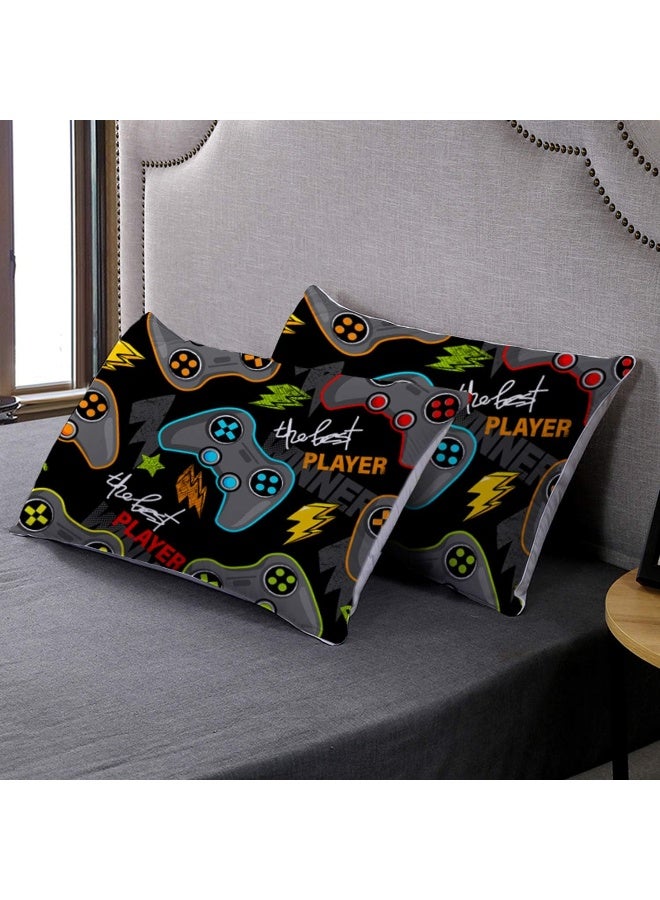 AILONEN Gamer Bedding Sets for Boys, Gaming Duvet Cover Set Twin Size, Boys Video Games Comforter Cover, Playstation Designs Bed Set for Teen Boys Bedroom, Gamepad Controller, 3 Piece with 2 Pillow Shams  - Image 3