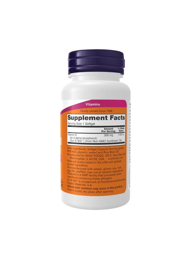 now Supplements, Sun-E 400 IU with d-alpha Tocopherol from Non-GMO Sunflower Oil, 60 Softgels - Image 2