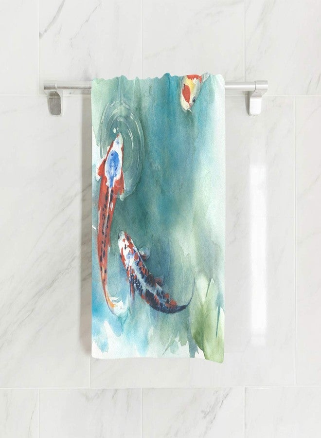 ALAZA Japanese Koi Fish in The Pond Ultra Soft Hand Towel Wash Cloths for Bath, Hotel, Gym, Spa, Beach and Exercise(16" x 30") - Image 2