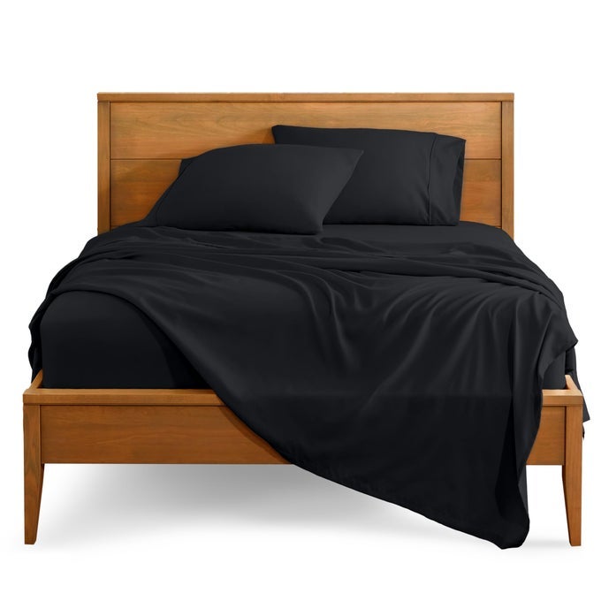 TWIN SHEET SET 1800 ULTRASOFT MICROFIBER BED SHEETS DOUBLE BRUSHED DEEP POCKETS EASY FIT EXTRA SOFT 3 PIECE SET BEDDING SHEETS PILLOWCASES TWIN BLACK