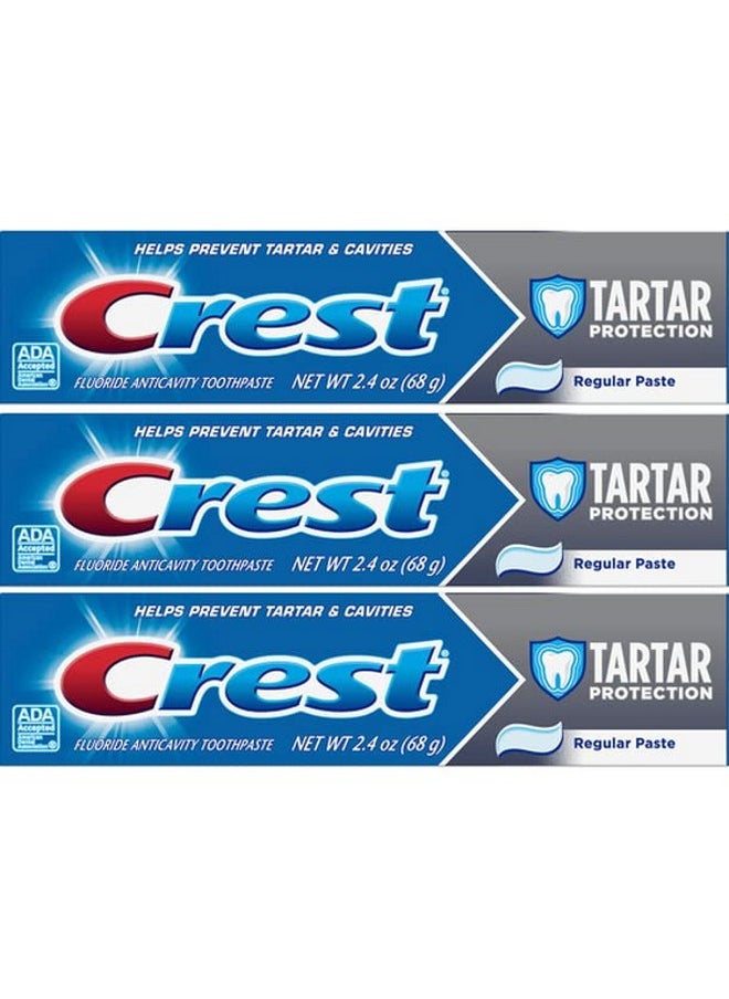 Crest Tartar Protection & Anticavity Toothpaste With Fluoride Regular Paste 2.4Oz (Pack Of 3)  - Image 1