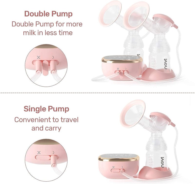 NCVI Electric Breast Pump 8782, Portable Hospital-Grade Double Pump with 4 Modes & 9 Levels, Anti-Backflow, Rechargeable Quiet Breastfeeding Pump for Efficient Comfortable Use at Home, Work or Travel - Image 5