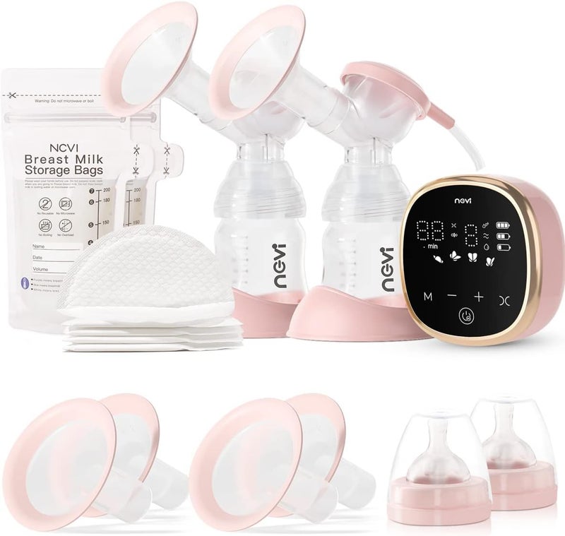 NCVI Electric Breast Pump 8782, Portable Hospital-Grade Double Pump with 4 Modes & 9 Levels, Anti-Backflow, Rechargeable Quiet Breastfeeding Pump for Efficient Comfortable Use at Home, Work or Travel - Image 1